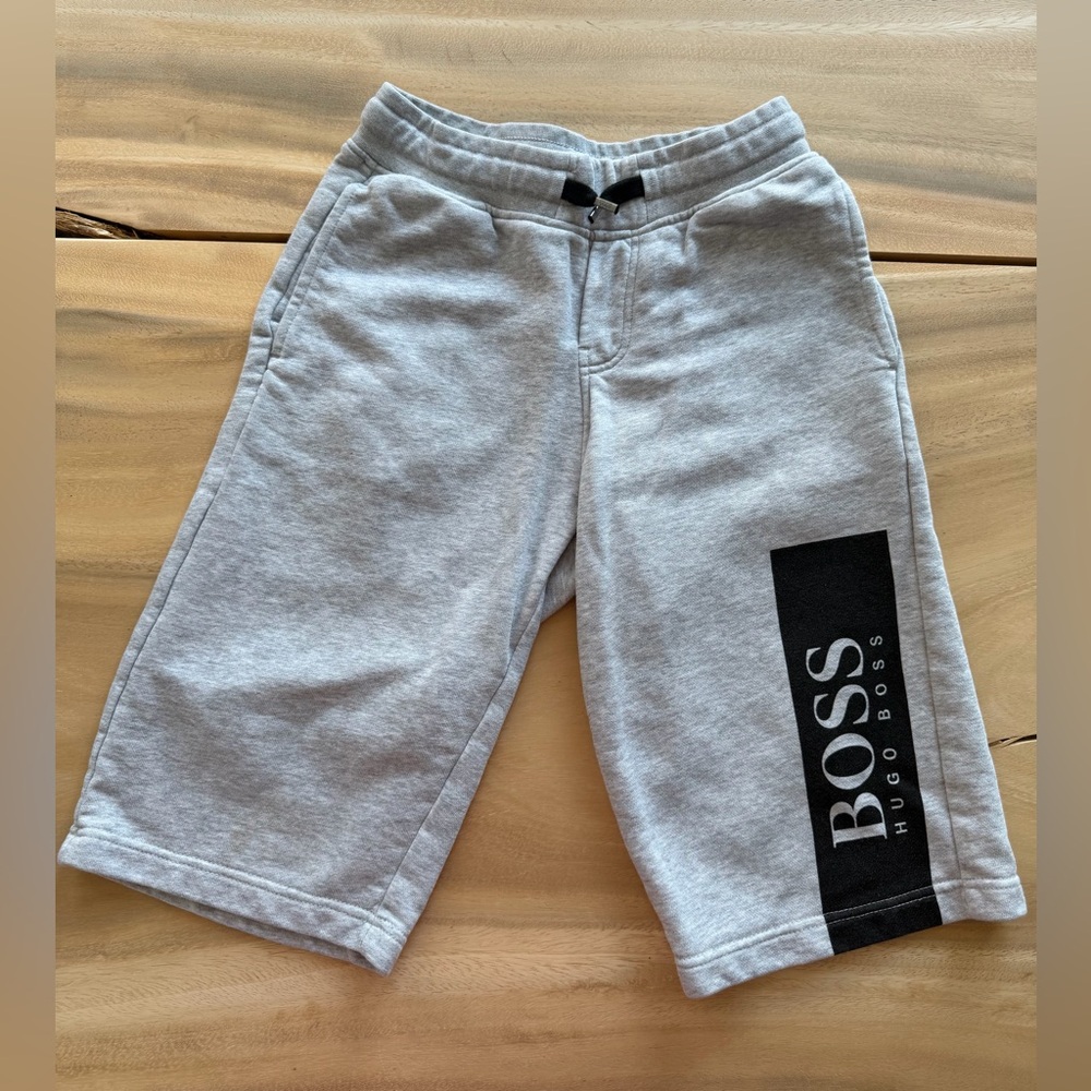 Hugo Boss Kids Gray Logo Shorts - Size 12 (XS) - Picture 2 of 3